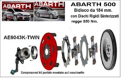 KIT FRIZIONE BIDISCO 184 mm VOLANO inox 500 grande punto abarth oltre 300cv