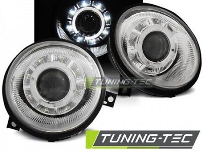 Coppia Fari Fanali Anteriori Tuning LUPO 98-05 DAYLIGHT Cromato H9 no motorin