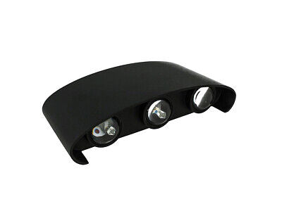 Applique Led Da Parete 6W Caldo 3000K Carcassa Nera Doppio Illuminazione