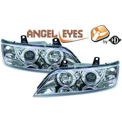 Coppia fari fanali anteriori TUNING Z3 1996-2002 CROMATI ANELLI ANGEL EYES