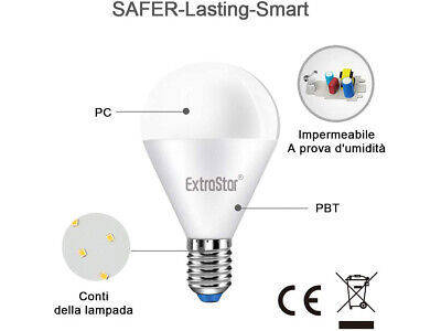 Lampada A Led E14 P45 G45 8W Bianco Neutro 4200K 720 Lumen <ul><li>Lampada