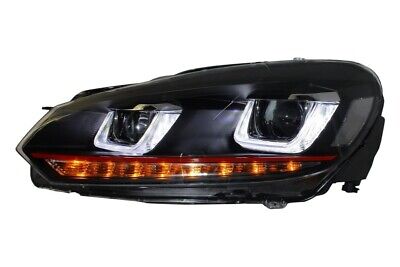Coppia Fari Fanali Golf 6 VI 2008> 2013 (tipo Golf 7) 3D LED DRL Design a U LED