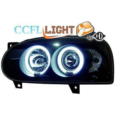 Coppia fari fanali anteriori TUNING GOLF III 91-97 neri con anelli ANGEL EY