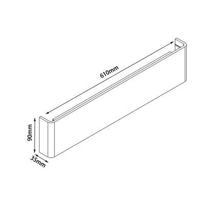 Applique Lampada Led Da Parete Rettangolare 20W 3000K Up-Down con Doppio Fascio