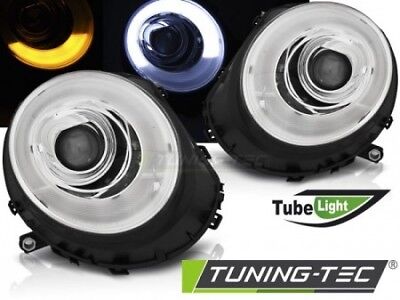 Coppia Fari Fanali Tuning COOPER 2006 > 2014 Led LTI TUBE Fibra Cromati