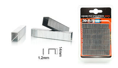 300pcs Punti Per Graffatrice 1,2x14mm <ul><li>Punti Universali tipo D 1,2x14mm,