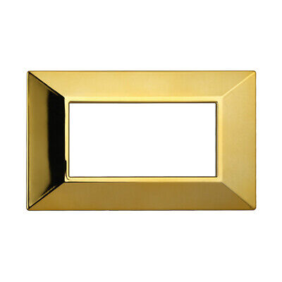 ETTROIT Placca Piramide Serie Moon 4P Colore Oro Lucido Compatibile Con Bticino