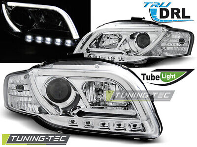 HEADLIGHTS TUBE LIGHT DRL CHROME fits A4 B7 11.04-03.08