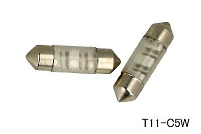 Coppia 2 Lampade Led T11 C5W Siluro 31mm Con 6 Smd 3528 Colore Verde 12V 1W <p>