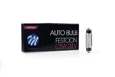 LOTTO DI 10 PEZZI Lampada M-TECH C5W 24V/5W T11x41 SV8.5 CLEAR