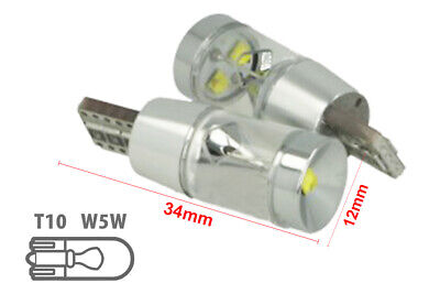 COPPIA Lampada Led T10 W5W 12V 9W Canbus Pro 3 Cree XBD Da 3W Cono Riflettore