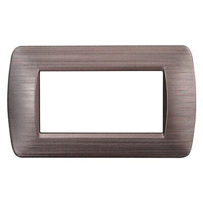 ETTROIT Placca Plastica Serie Space 4P Colore Bronzo Satinato Compatibile Con