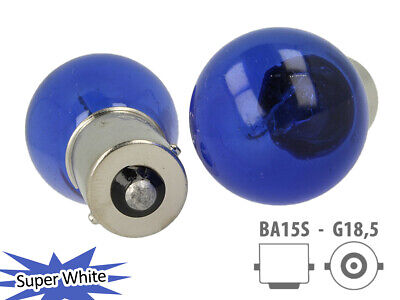 COPPIA Lampada Lampadina Luce S25 (BA15s) P21W Colore Bianco ALOGENA