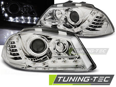 Coppia Faro Fanale Tuning Anteriore IBIZA 6L 04.02-08 DAYLIGHT Cromato