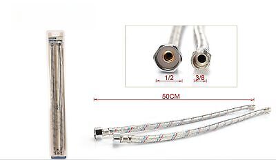 Coppia Tubi Flessibili Per Miscelatore Rubinetto Lungo 50cm Connettori F 1/2" e