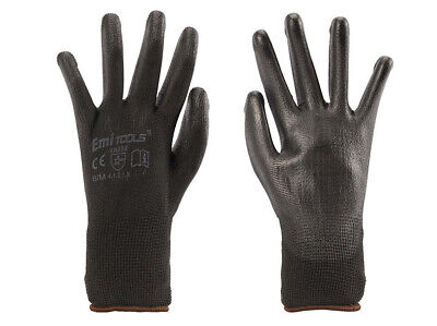 12 Paia Guanti da Lavoro Nero Taglia M 8 Con Rivestimento in Lattice <ul>