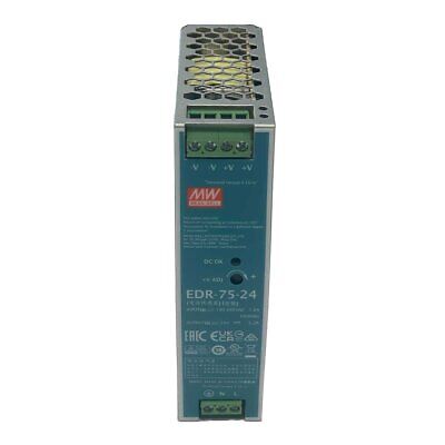 MeanWell EDR-75-24 Trasformatore Rotaia Industriale 24V 75W 3,2A Barra Guida