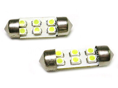 2 Coppia 24V Lampade Led Siluro T11 C5W 31mm 6 Smd Bianco Ghiaccio Per Camion