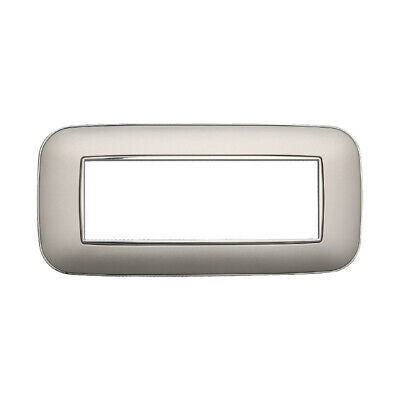 ETTROIT Placca Orbis Serie Moon 6P Colore Silver Compatibile Con Bticino