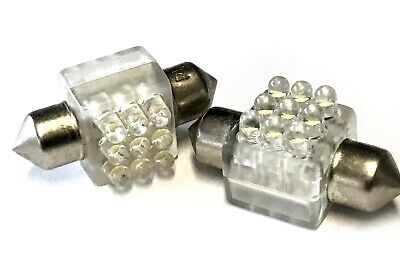 Coppia 2 Lampade Led T11 C5W Siluro 32mm Quadrato Con 9 F3 Colore Bianco Freddo