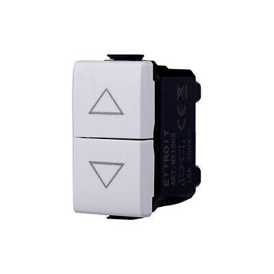 ETTROIT Pulsante Doppio Interbloccato Saliscendi 10A Colore Bianco Compatibile