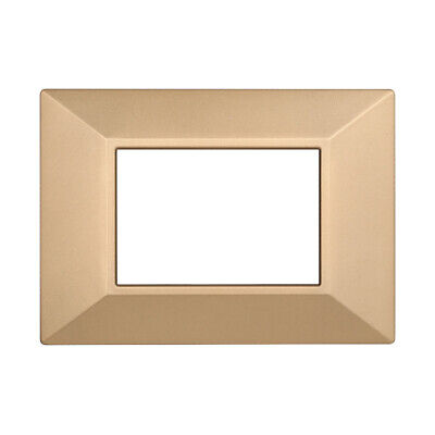 ETTROIT Placca Piramide Serie Moon 3P Colore Oro Compatibile Con Bticino