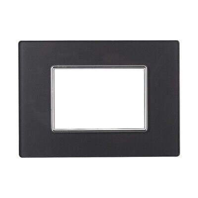ETTROIT Placca In Vetro Serie Moon 3P Colore Acciaio Scuro Compatibile Con