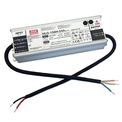 Meanwell HLG-150H-24A Alimentatore Led Driver CC CV 150W 24V 6,3A IP67 Input