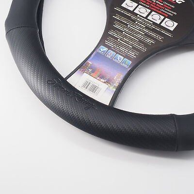 Coprivolante Race Carbon look Ecopelle nera con inserti per volanti diametro