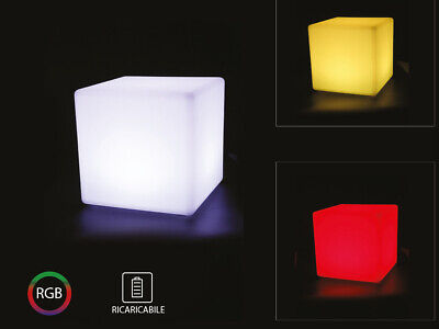 Cubo Luminoso Cube Light Con Lampada Luce Led RGBW Ricaricabile Telecomando