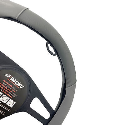 Coprivolante Shammy grey Eco pelle grigia scamosciata e forata cuciture grigie