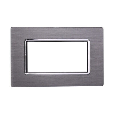 ETTROIT Placca In Alluminio Serie Space 4P Colore Silver Compatibile Con