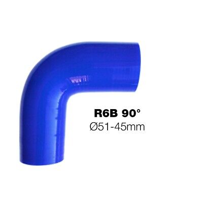 Curva ridotta blu 90°Manitor 51/45mm silicone rinforzato 4 strati