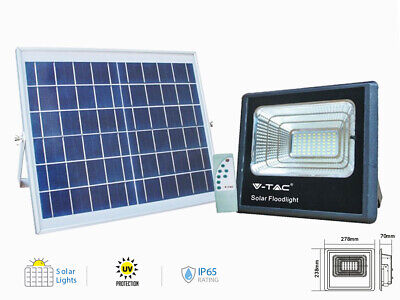 Faro Led Flood Light Con Pannello Solare 60W Neutro 4000K IP65 Telecomando