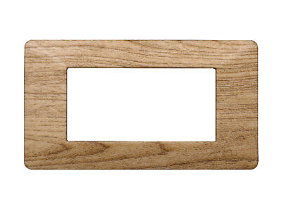 ETTROIT Placca Plastica Serie Starlight 4P Colore Legno Scuro Compatibile Con