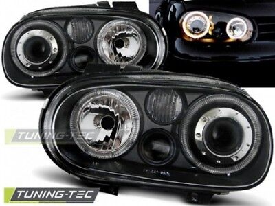 Coppia Fari Fanali Tuning Anteriori GOLF 4 09.97-09.03 ANGEL EYES Nero