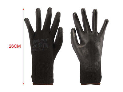 12 Paia Guanti da Lavoro Nero Taglia XL 10 Con Rivestimento in Lattice <ul>