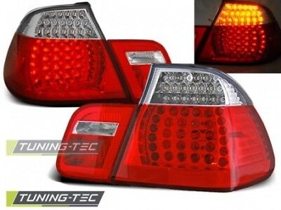 Coppia Set Fari Fanali Posteriori Tuning E46 05.98-08.01 Rosso/Bianco LED