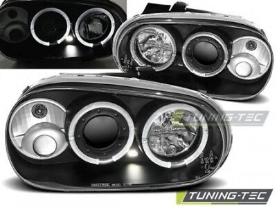 Coppia Fari Fanali Anteriori Tuning GOLF 4 09.97-09.03 ANGEL EYES Nero