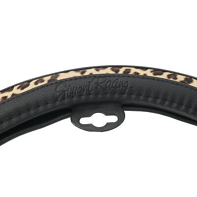 Coprivolante Leopard Ecopelle nera con inserti leopardati per volanti diametro