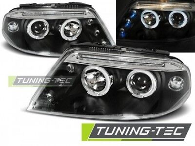 Coppia Fari Fanali Tuning Anteriori PASSAT 3BG 09.00-03.05 ANGEL EYES Nero