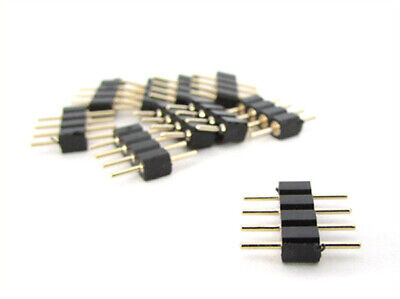 10 PZ Spina Colore Nero Maschio 4 Pin Per Connessione Striscia Led RGB
