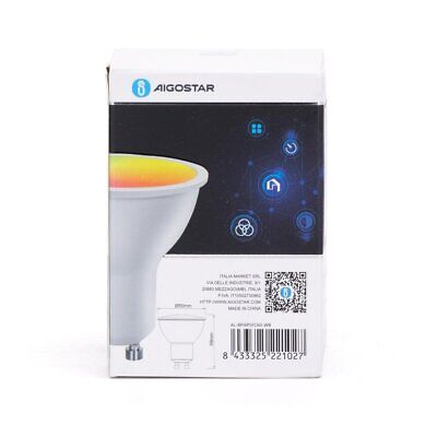 Lampadina LED Smart GU10 WiFi 6.5W RGB +2700K-6500K <ul><li>Controllo da