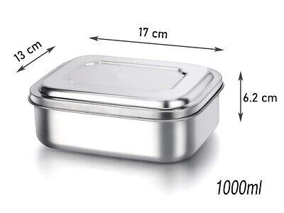 Lunchbox in Acciaio Inox Contenitore Per Pranzo Scatole Bento con Tre Scomparti