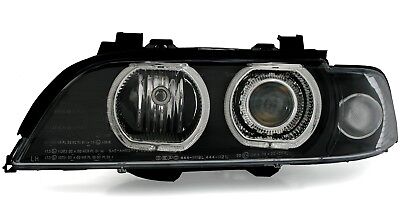 Coppia Fari Fanali Anteriori TUNING E39 95-00 Angel Eyes NERI H7/H7