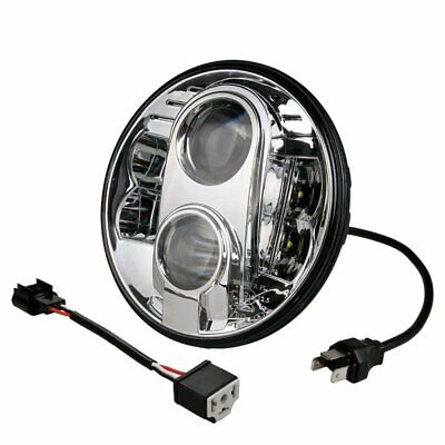 Coppia Fari Fanali anteriori tuning Auto Moto  LED rotondi 7" 9-36V cromati