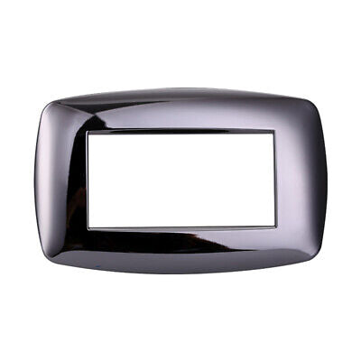 ETTROIT Placca Plastica Bombata Serie Space 4P Colore Cromato Lucido