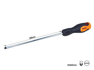 Cacciavite a Taglio 6X200mm Con Punta Magnetica <ul> <li> Lama In Cromo Vanadio