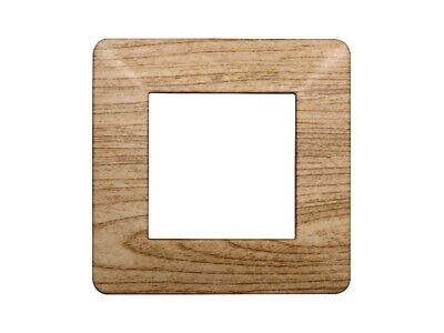 ETTROIT Placca Plastica Serie Starlight 2P Colore Legno Scuro Compatibile Con
