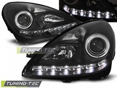 Coppia Set Fari Fanali Anteriori Tuning R171 SLK 04-11 DAYLIGHT Nero Alogeni H7